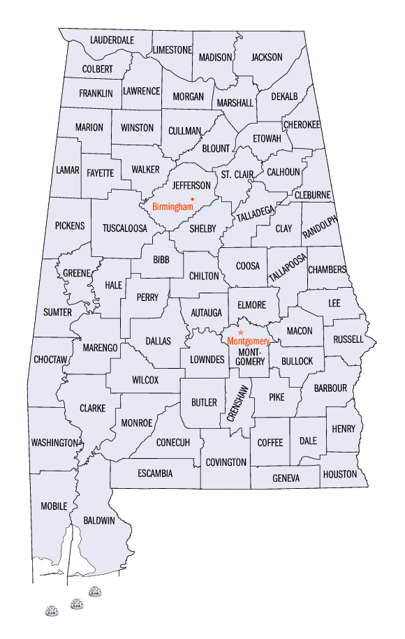 Map of Alabama