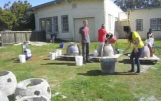 Oyster reef ball building time lapse video
